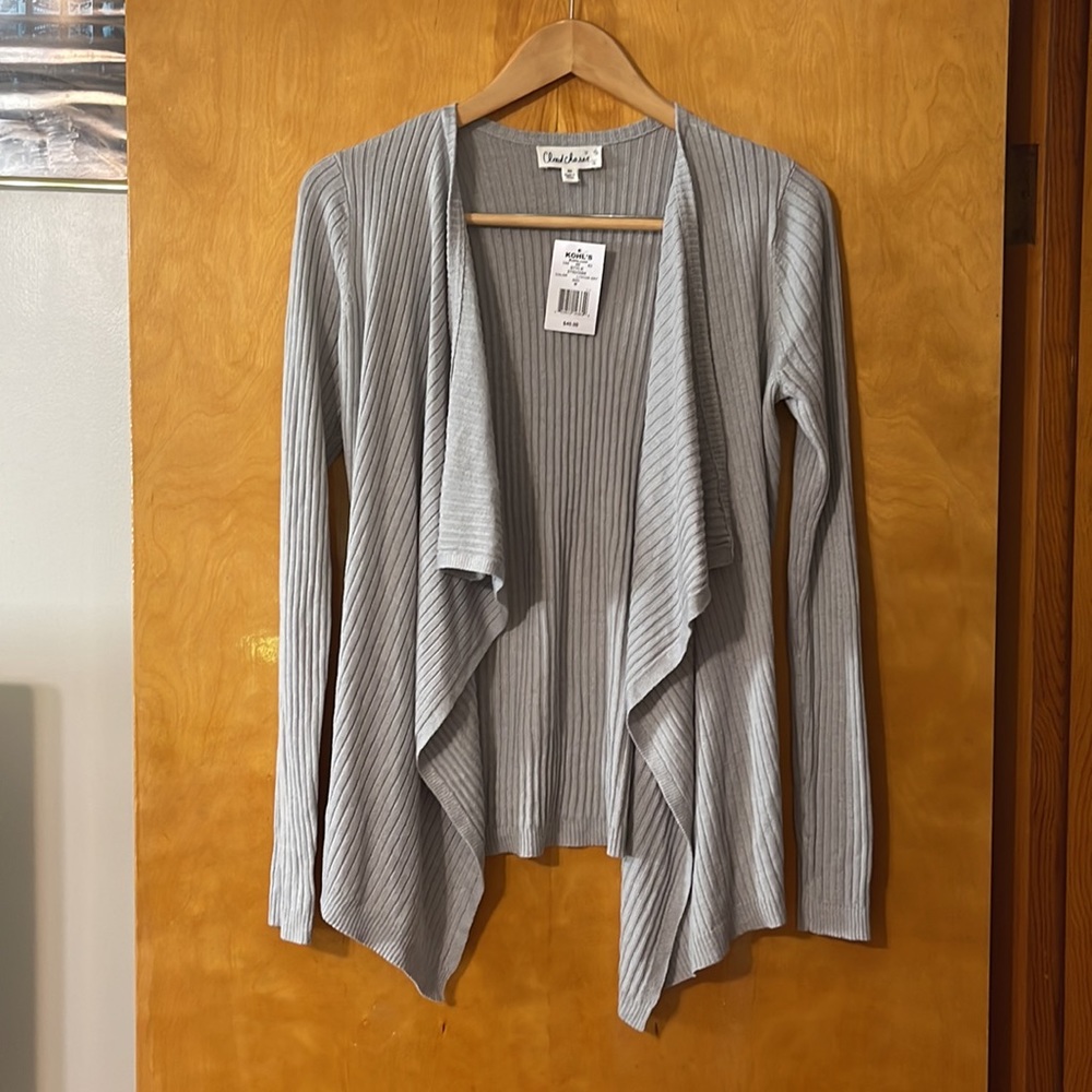 Draped open cardigan